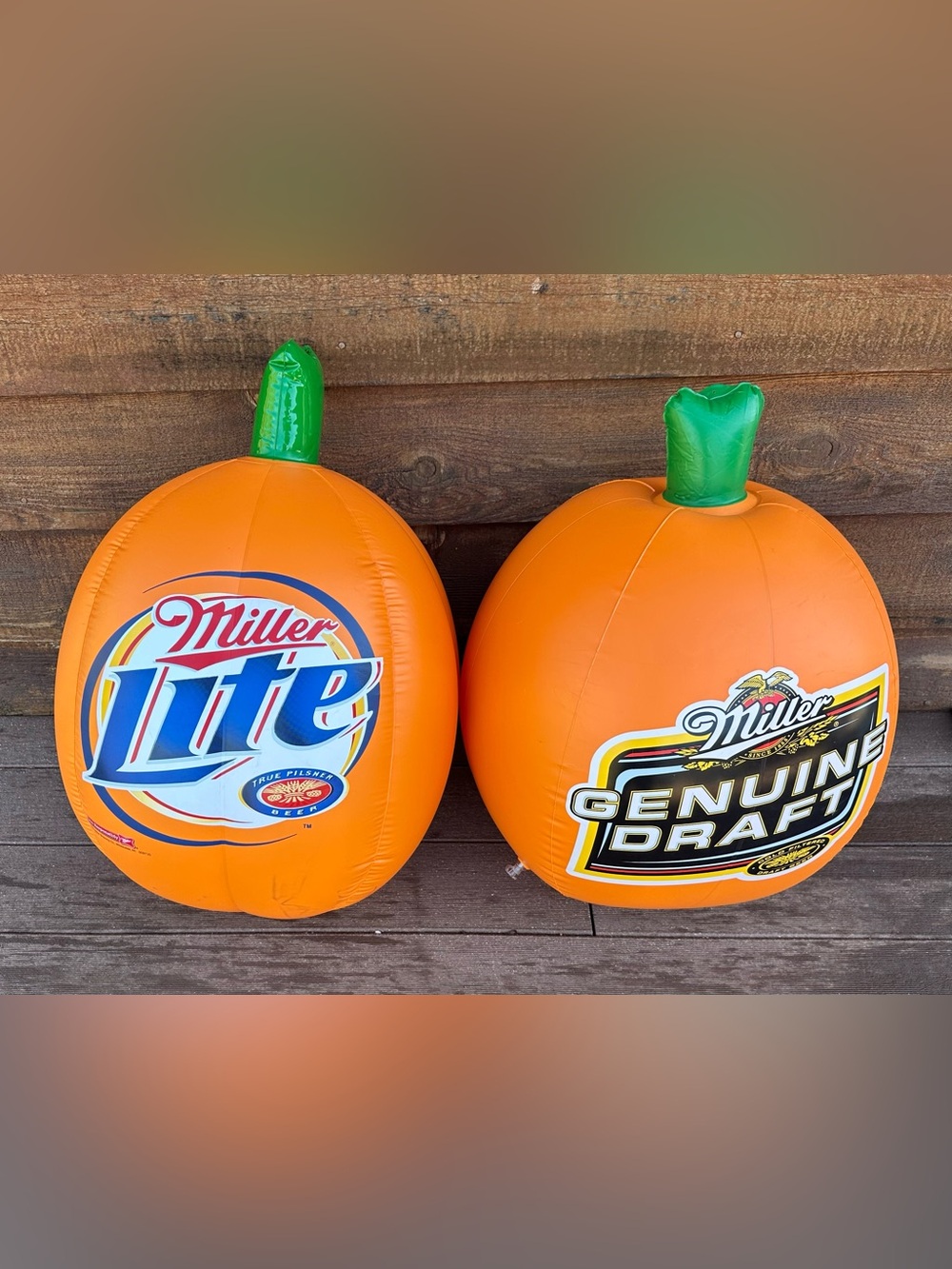 Miller Lite and Miller MGD Inflatables pumpkins, Bar Decorations.Halloween